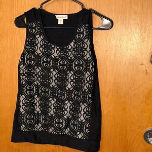 Coldwater Creek Black Lace Overlay Tank